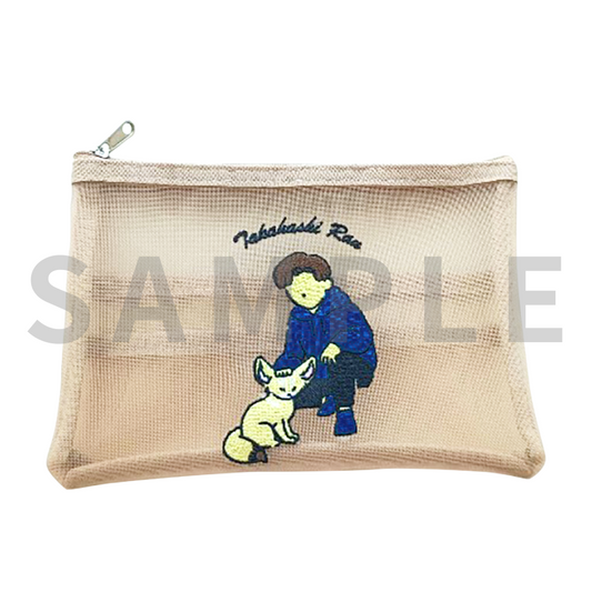 イラスト刺繍メッシュポーチ