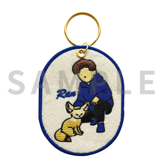 イラスト刺繍キーホルダー