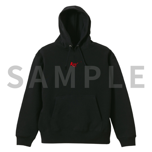 BASIC LOGO Hoodie - black×red