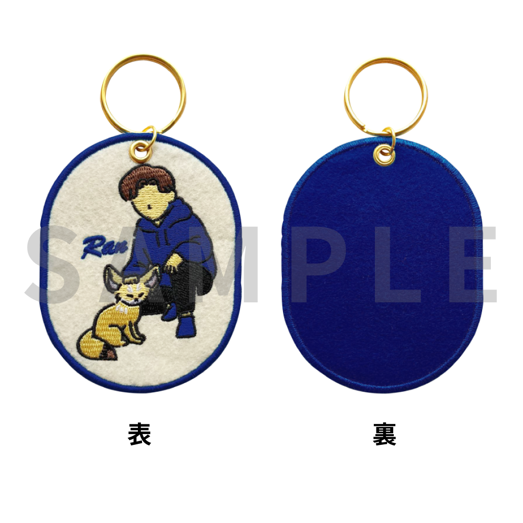 イラスト刺繍キーホルダー