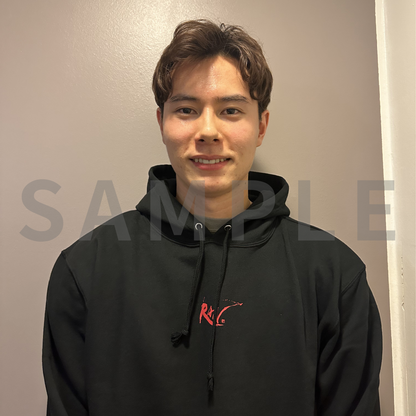 BASIC LOGO Hoodie - black×red