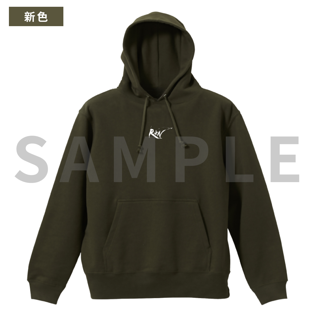 BASIC LOGO Hoodie - olive×white