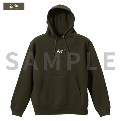 BASIC LOGO Hoodie - olive×white