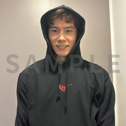 BASIC LOGO Hoodie - black×red